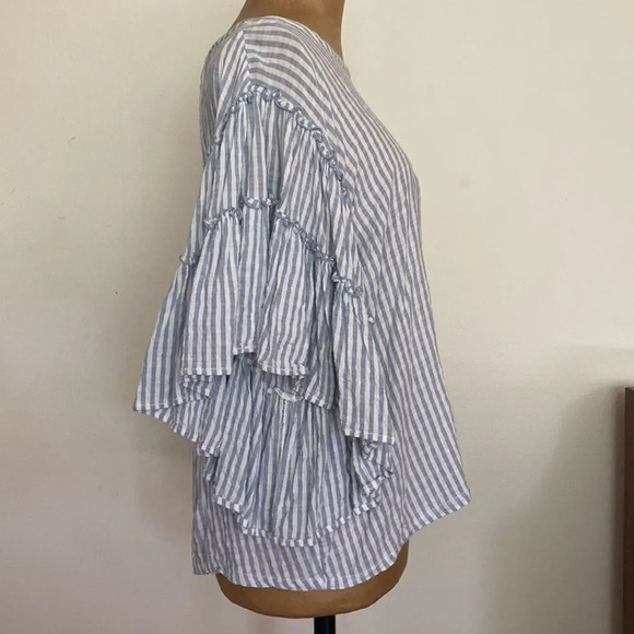 Pilcro sz S Sybil striped seersucker flounce open back tie excellent condition - Picture 4 of 11